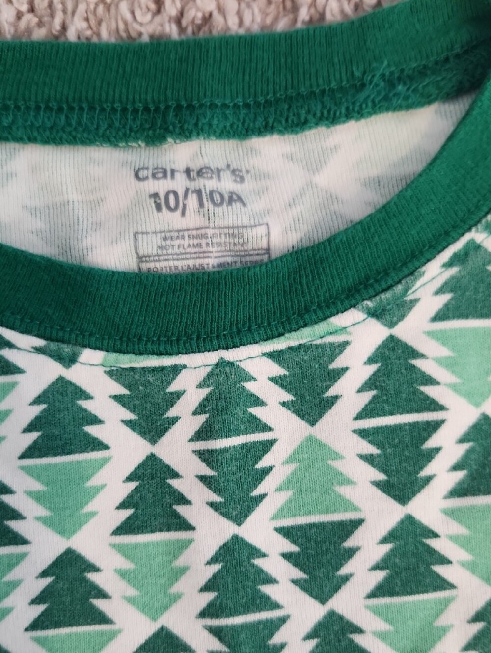 Carter's Green Patterned Tree-Print Pajama Set - Picture 2 of 5